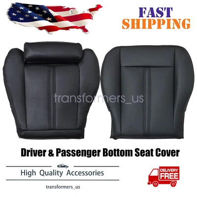 Cubierta de asiento inferior de cuero negra para conductor y pasajero para Cadillac SRX 2010-2016 Foto 1 de 4