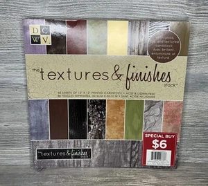New DCWV Textures & Finishes Paper Pad Pack 12" x 12" Cardstock 48 Sheets Sealed - Picture 1 of 5