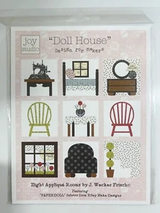 Doll House Design for Makers Pattern | Joy Studio | Eight Applique Rooms by J. W - Picture 1 of 3