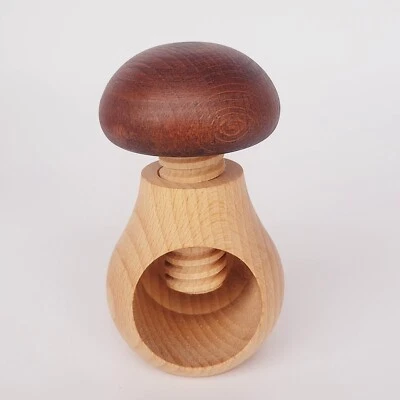 Nutcracker Wooden Mushroom Handmade Natural Wood  - Image 1 of 4