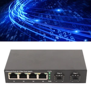 SFP Fiber Switch 6 Ports 10 100 1000M Self Adaptive Ethernet Optical Switch - Picture 1 of 12