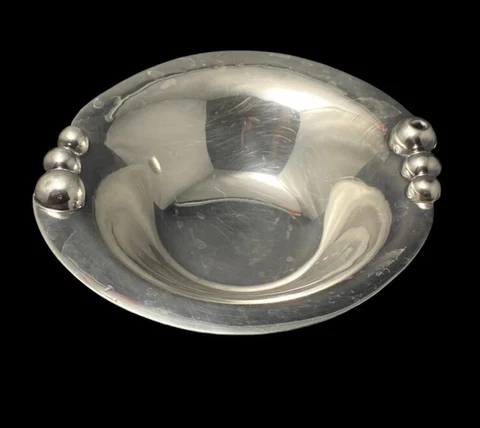 ORFE Mexico 925 Silver Footed Bowl Round Ball Accents 6 ounces Cover