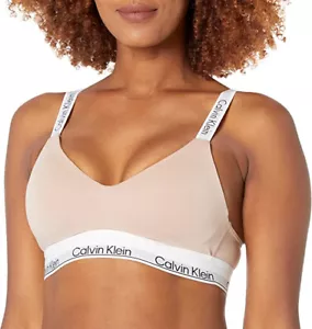 Calvin Klein Women Cotton Naturals Lightly Lined Wireless Bralette, Nude, 1X - Picture 1 of 2