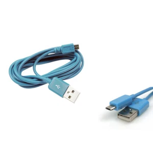 100X 6FT MICRO USB DATA SYNC CHARGER CABLE AQUA BLUE HTC EVO ONE NEXUS 7 KINDLE - Picture 1 of 1