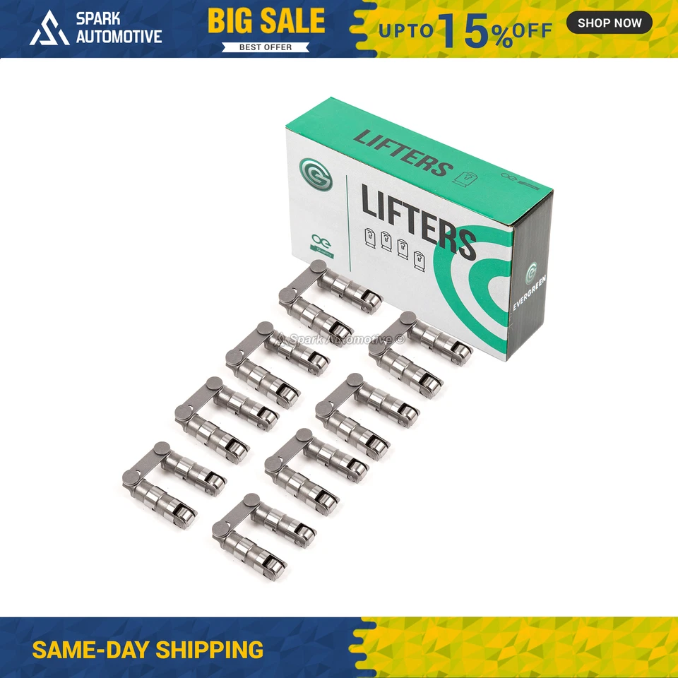 8 Pair Retro fit Hydraulic Roller Lifters for SBC Chevy Chevrolet V8 350 400 - Image 1 of 4