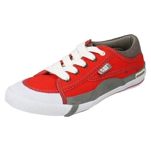 Donna Rendez Womens Red Tela Scarpe con Lacci By CATERPILLAR Vendita Ora - Picture 1 of 8