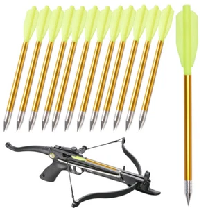 6.5" Aluminium Bolts Arrows Hunting Arrows for 50-80lbs Crossbow Yellow 12 PCS - Picture 1 of 8