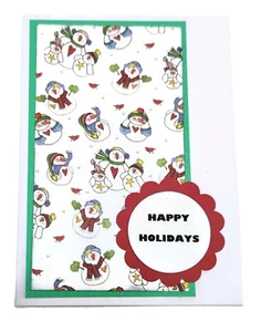CHRISTMAS Greeting Cards - Snowman Happy Holidays Handmade A2 Envelope SALE - Picture 1 of 2