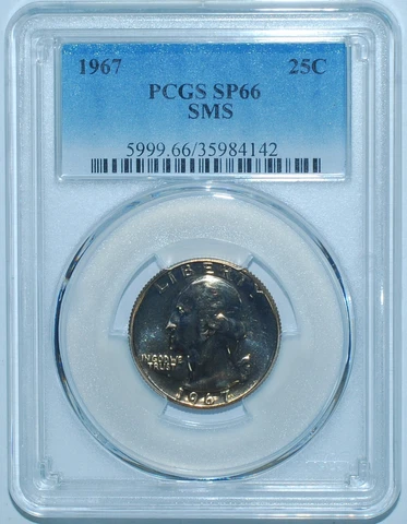 1967 PCGS SMS MS66 SP66 Washington Quarter Cover