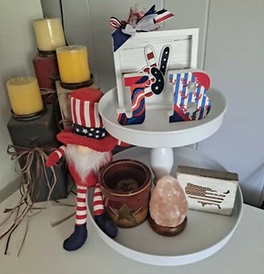 Americana Monogram Wooden Letter for Tiered Tray or Decor - Picture 1 of 12
