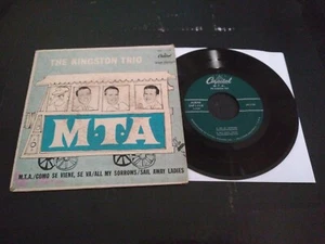 The Kingston Trio – M.T.A. VG Original 45RPM Capitol EP Record & Pic Sleeve 1959 - Bild 1 von 5