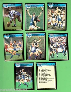 #D291. EIGHT 1987 NORTH MELBOURNE KANGAROOS SCANLENS VFL CARDS - Bild 1 von 1