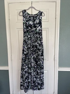 BANANA REPUBLIC Women Cottagecore Floral V Neck Front Slits  Maxi Dress Size 6 - Picture 1 of 12