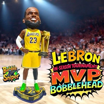 LEBRON JAMES Los Angeles Lakers 23 In-Season Tournament Chams MVP NBA Bobblehead - Imagem 1 de 4