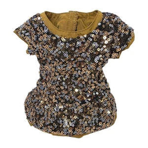 American Girl Puppenkleidung Kleid Only Truly Me goldfarben Pailletten braun Kleid  - Bild 1 von 20