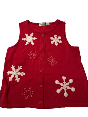 Shenanigans Damas Navidad Invierno Vacaciones Mejor Talla Mediana Copos de Nieve Foto 1 de 3