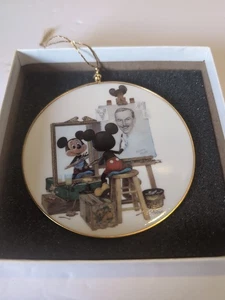 Vintage Micky Mouse Self Portrait Christmas Ornament W/ Walt Disney - RARE - Picture 1 of 3