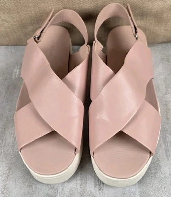 Sandalias Vince Weslan de cuero para mujer color rosa rubor con tira trasera 9,5 M boho  Foto 1 de 4