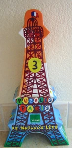 Nathalie Lete Vilac Wood Puzzle/EIFFIEL-PARIS/Set of 3-Md in France- COMPLETE - Picture 1 of 11