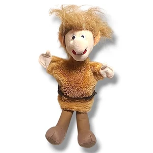 Muñeca de peluche vintage de 12" Cavernícola Troll marioneta de mano pelo borroso - juguete retro raro - Imagen 1 de 9