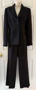 Kasper Pant Suit Women 6 Black Pinstripe Classic Career Business 2pc Set *EUC* - Picture 1 of 16