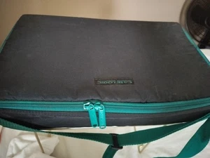 Case Logic Cassette 30-Tape Holder w/ Strap Nylon Storage Black w/ Teal Zipper - Picture 1 of 11