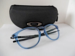 Oakley Pitchman R Transparent Blue & Black Oval Eye Glasses & Case OX8105-2250 - Picture 1 of 5