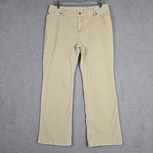 J Jill Womens Corduroy Boot Cut Pants Size 12 Petite Cream Beige Stretch Comfort - Picture 1 of 14