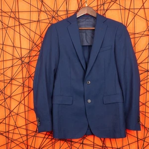 HUGO BOSS Men's Blue Two Buttons Stretch Sport Coat Roan Blazer Size 44 / 34 - Picture 1 of 23
