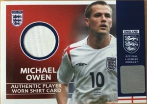 TOPPS ~ MICHAEL OWEN ~ ENGLAND ~ World Cup ~ Authentic Player worn shirt card - Picture 1 of 3
