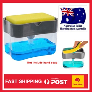 2 in 1 Soap Dispenser Pump Sponge Caddy Liquid Holder Kitchen Washing Cleaning - Picture 1 of 5