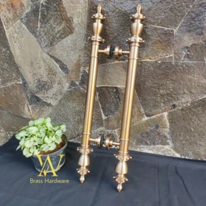 25" Inches Pair Vintage buckshot brass door handle | Antique brass door pull - Picture 1 of 8