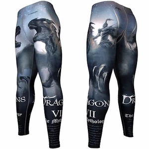 FY-114 DRAGON KNIGHT Compression Skin Tights Base layer Spats Rash guard MMA BJJ - Picture 1 of 6