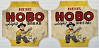 2 Vintage BUETER” S HOBO LIGHT BREAD Wrapper Ends Labels