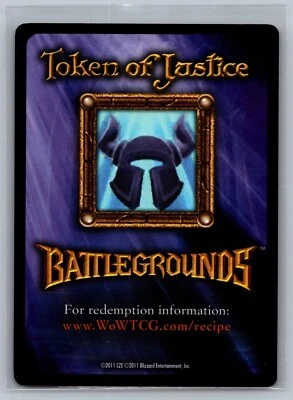 World Of Warcraft TCG 2011 Token of Justice Battlegrounds Card WOW CCG - Image 1 of 2