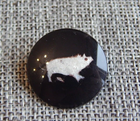 Antique Vtg  Foil Under Glass Button  by J.D~Apx:1"~#1432-B Cover
