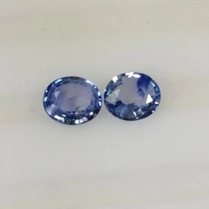 1.30ct Natural Srilankan Blue sapphire nice blue beautiful matching pair gems - Picture 1 of 4
