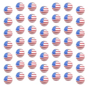PRETYZOOM 50Pcs Independence Day Wooden Bead Patriotic Red Blue White Wood Be... - Picture 1 of 9