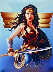 wONDER WOMAN RHIANNON OWENS ARTIST COMIC CON 2017 FANTASY ART ARTWORK neocurio - Picture 1 of 6