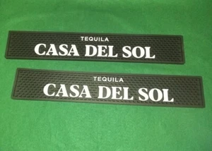 Zwei Casa Del Sol Tequila strapazierfähige schwarze Gummistange Schiene Auslaufmatten - neu - Bild 1 von 4