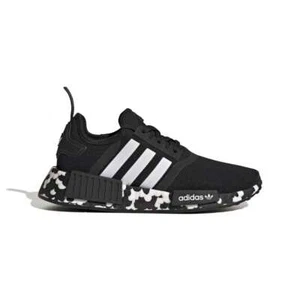 ADIDAS GW9594 NMD_R1 J Jr`s (Medium) Black/Black/White Textile Running Shoes - Picture 1 of 8