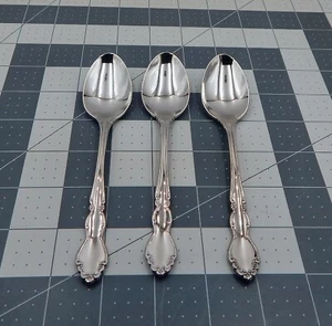 Oneida DOVER Teaspoons New Heirloom Cube Stainless Flatware Glossy 6 Inch S/3 - Picture 1 of 8
