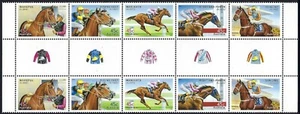 2002 Australia SG# 2246/50 Champion Racehorses horses strip block of 10 mint MUH - Bild 1 von 1