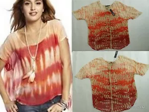 Neu mit Etikett Gypsy 05 Anthropologie Größen S bedruckt durchsichtig 100 % Seide kastig Tunika Top - Bild 1 von 8