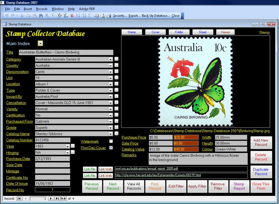 Stamp Collectors Image Database Software Pro Version suit Windows **HALF PRICE** - Image 1 of 1