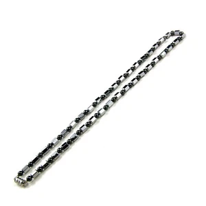Accents Kingdom Unisex Magnetic Hematite Silver Tone Hexagon Bead Necklace 20" - Picture 1 of 3