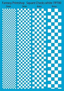 CHECKS Aufkleber Wasserrutsche Transfers 2, 3, 4, 6 MM WEISS FP 700 FANTASY DRUCKEREI - Bild 1 von 1