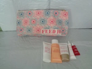 Clarins Feed 10 - Make-Up Bag & (5) Travel Samples - New - Picture 1 of 2