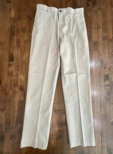 Brooks Brothers Fleece Boys Sz 14 Pants Flat Front Dress Chino Classic Fit Khaki - Picture 1 of 9