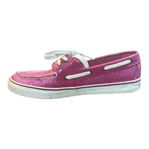 Sperry Top-Sider Pink Bahama Glitter Boat Shoes Sparkly Women's Size 7.5M - Picture 1 of 14